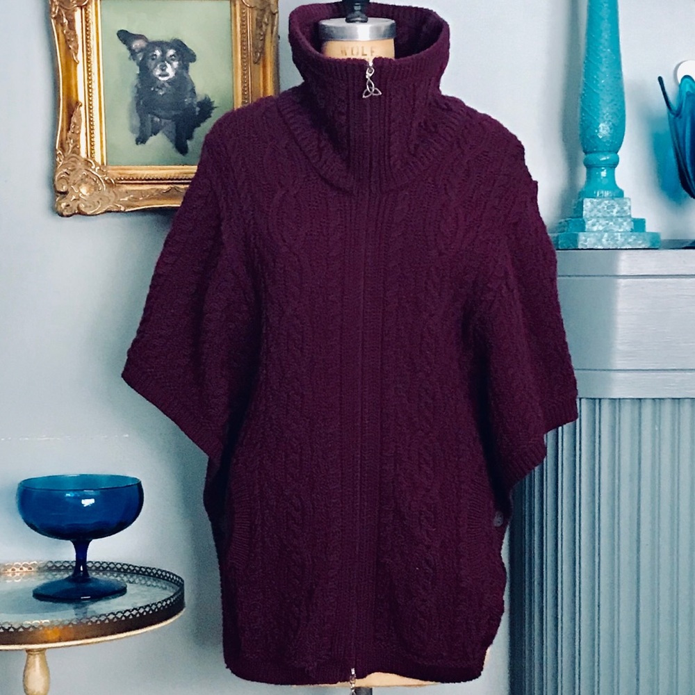 Merino Wool Cable Knit Turtle Neck Sweater